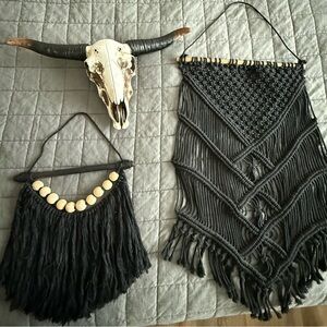 Black Macrame Wall Hanging Set